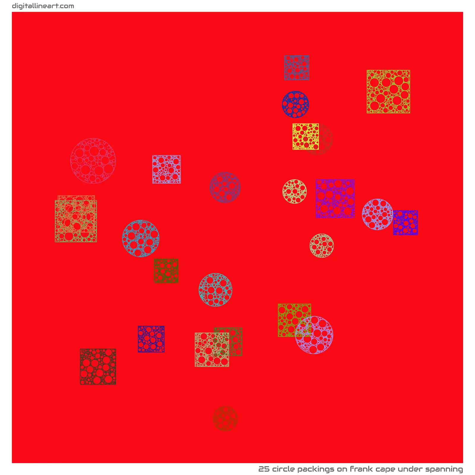 Frank Cape under Spanning — 25 circle packings