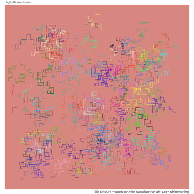 The Saccharine Air past Shimmering — 129 circuit traces