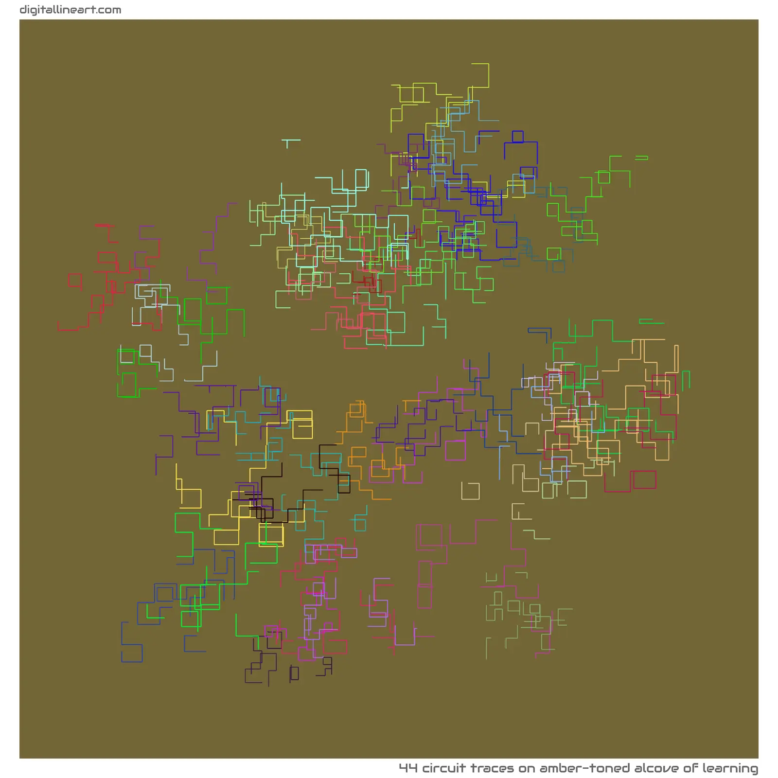 Amber-toned Alcove of Learning — 44 circuit traces