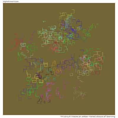 Amber-toned Alcove of Learning — 44 circuit traces