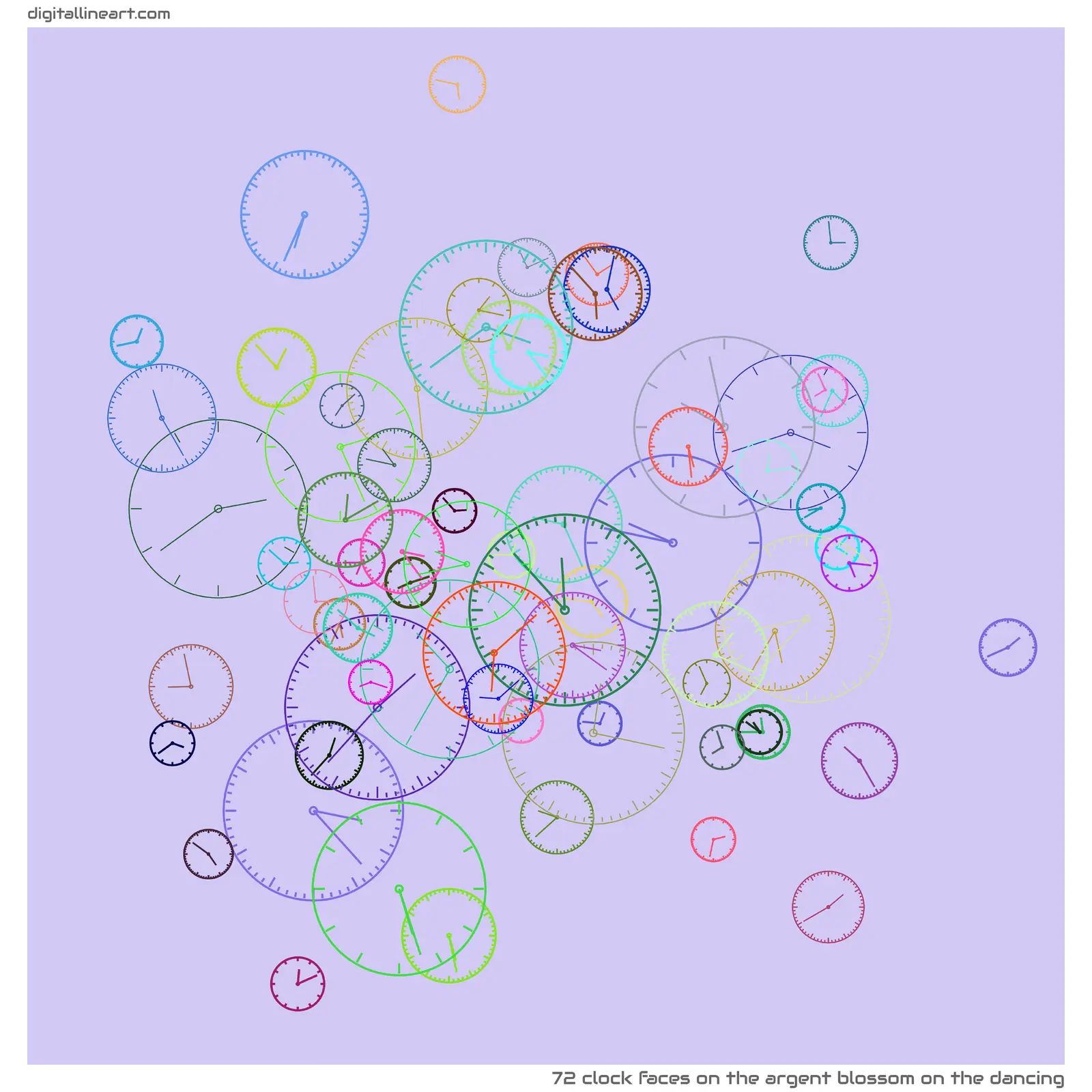 The Argent Blossom on the Dancing — 72 clock faces