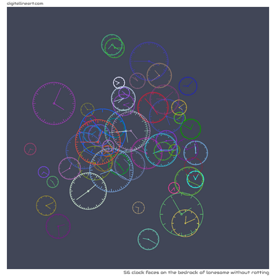 The Bedrock of Lonesome without Rotting — 56 clock faces