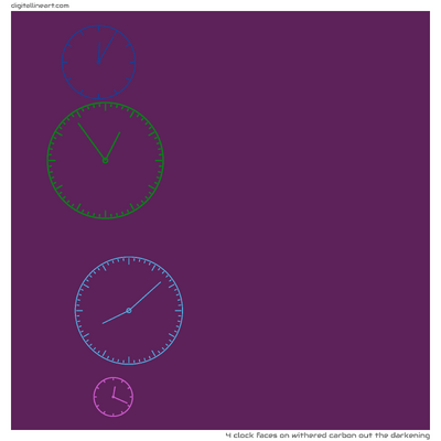 Withered Carbon out the Darkening — 4 clock faces