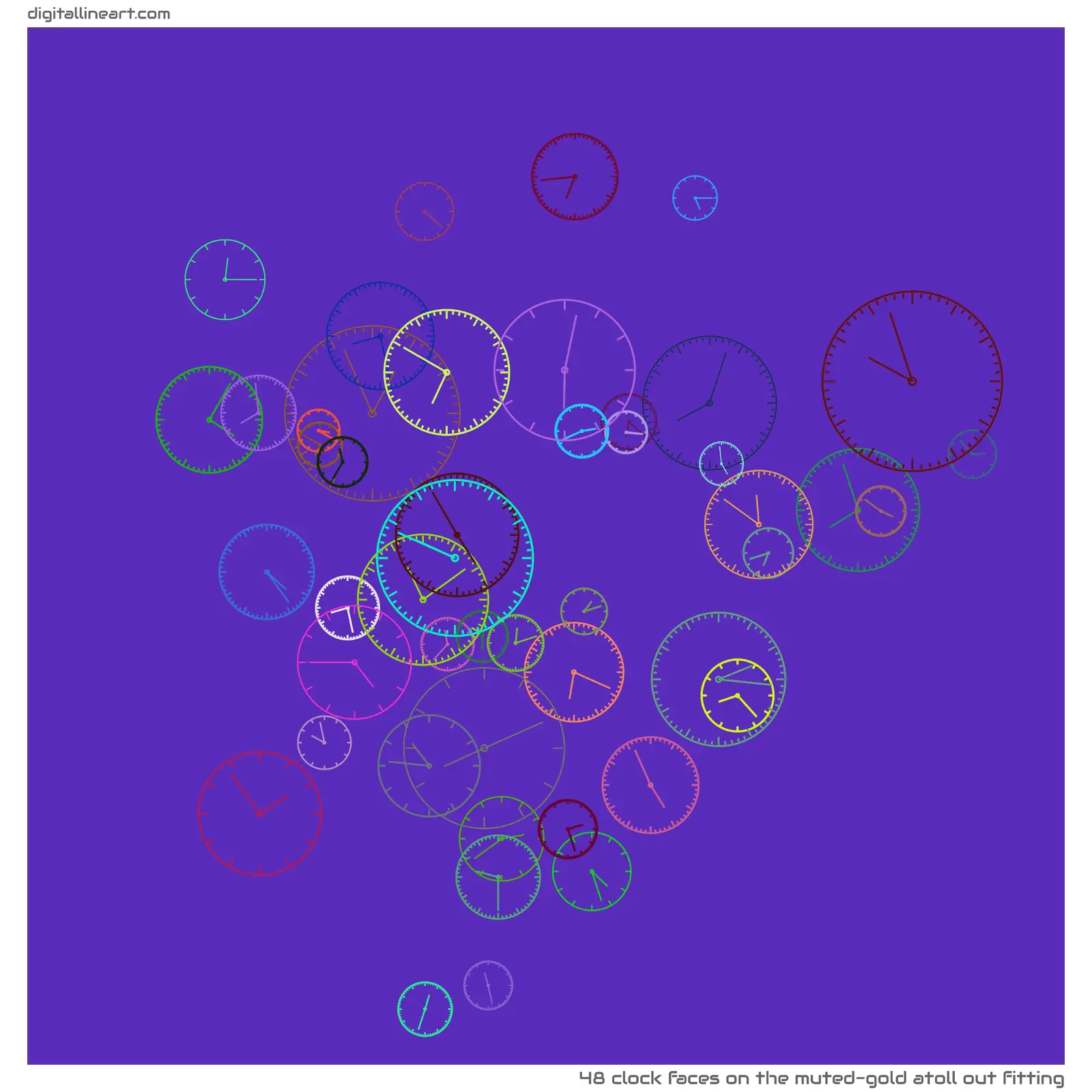 The Muted-gold Atoll out Fitting — 48 clock faces