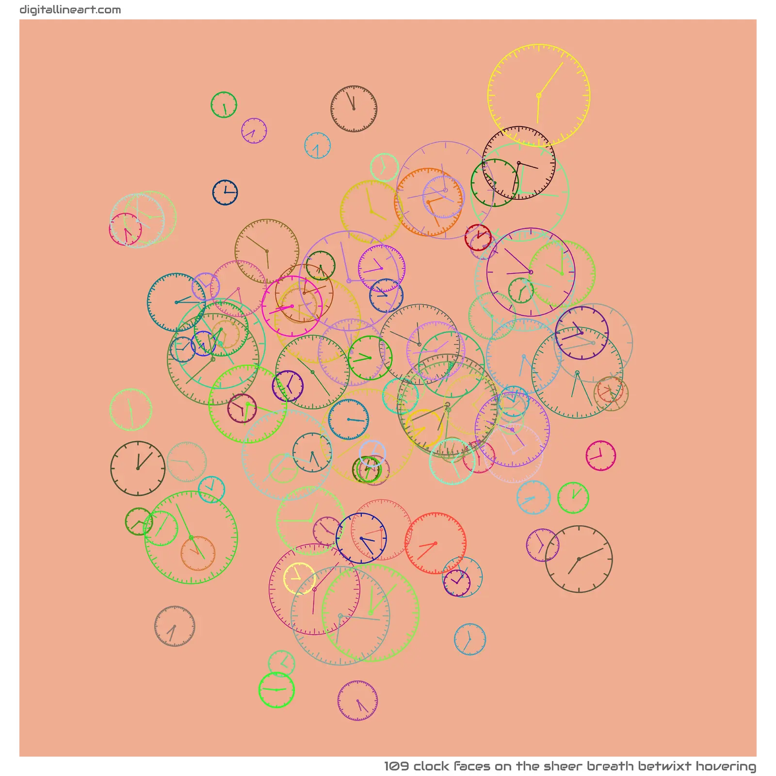 The Sheer Breath betwixt Hovering — 109 clock faces