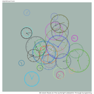 The Sunbright Alabaster through Burgeoning — 32 clock faces