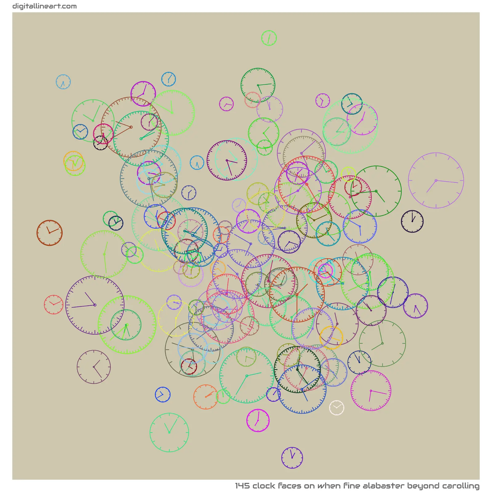 When Fine Alabaster beyond Carolling — 145 clock faces