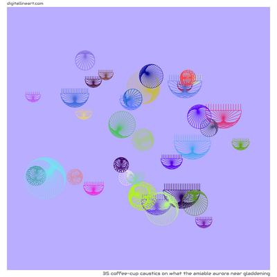 What the Amiable Aurora near Gladdening — 35 coffee-cup caustics