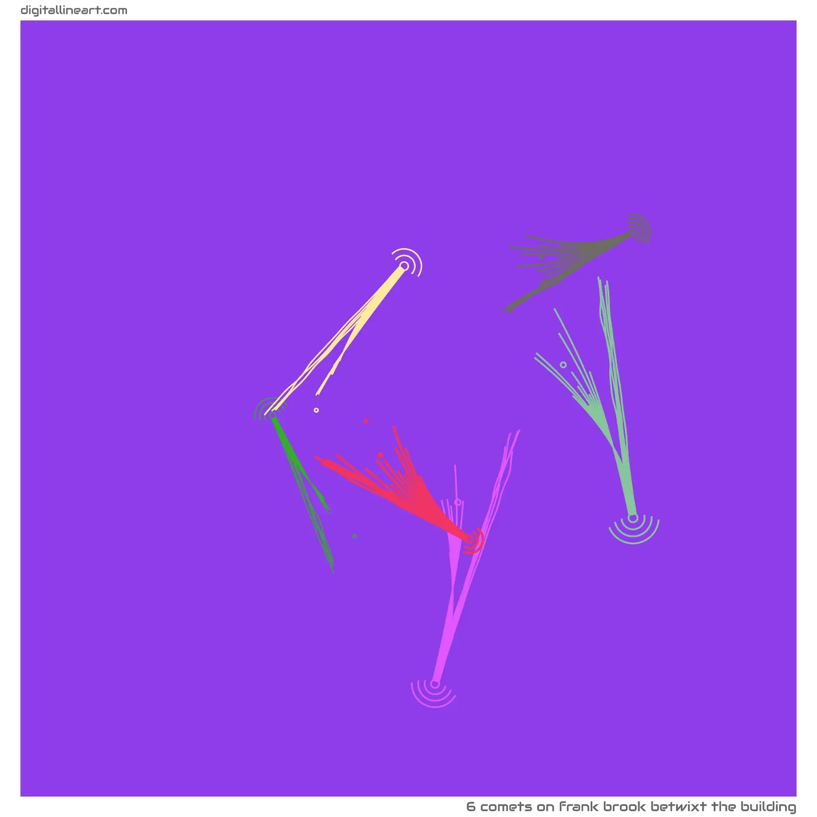Frank Brook betwixt the Building — 6 comets
