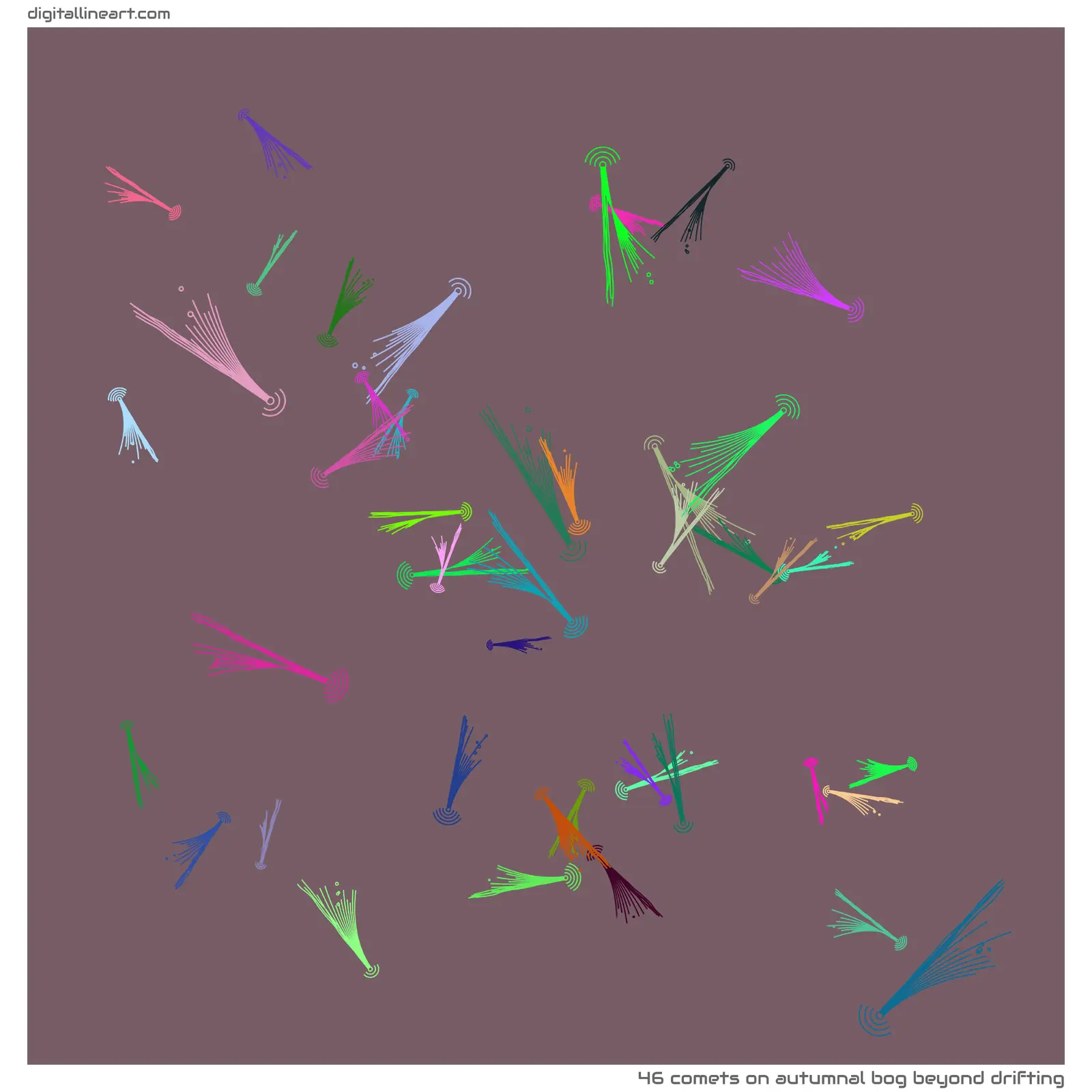 Autumnal Bog beyond Drifting — 46 comets