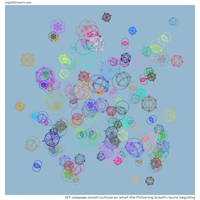 What the Flickering Breath round Beguiling — 127 compass constructions