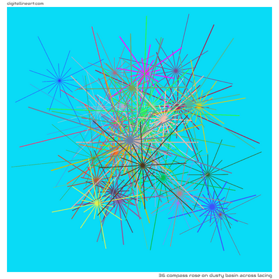 36 Compass Rose in Dusty Basin across Lacing