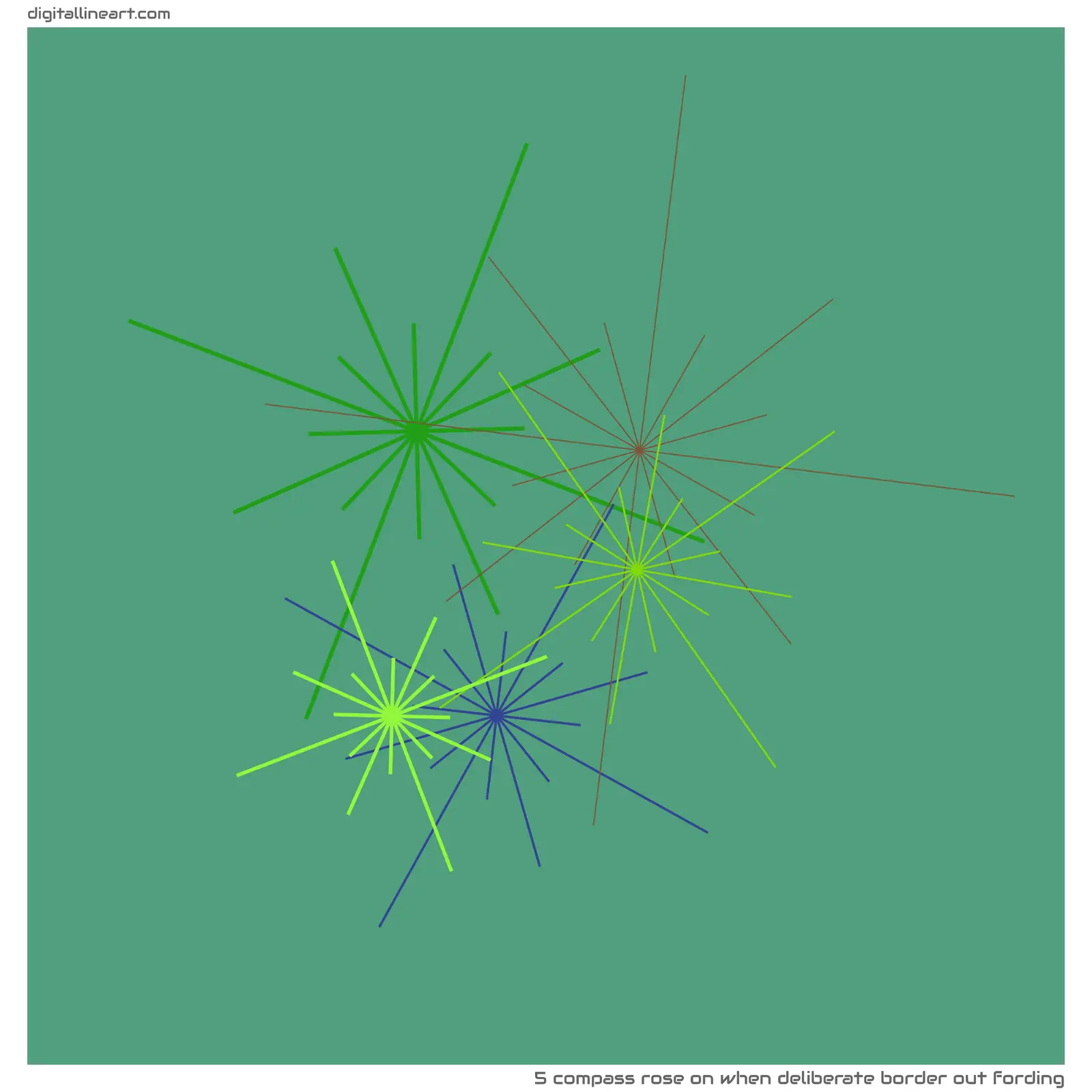 When Deliberate Border out Fording — Compass Rose, 5 elements