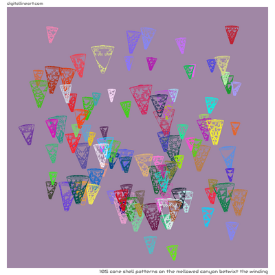 The Mellowed Canyon betwixt the Winding — 105 cone shell patterns