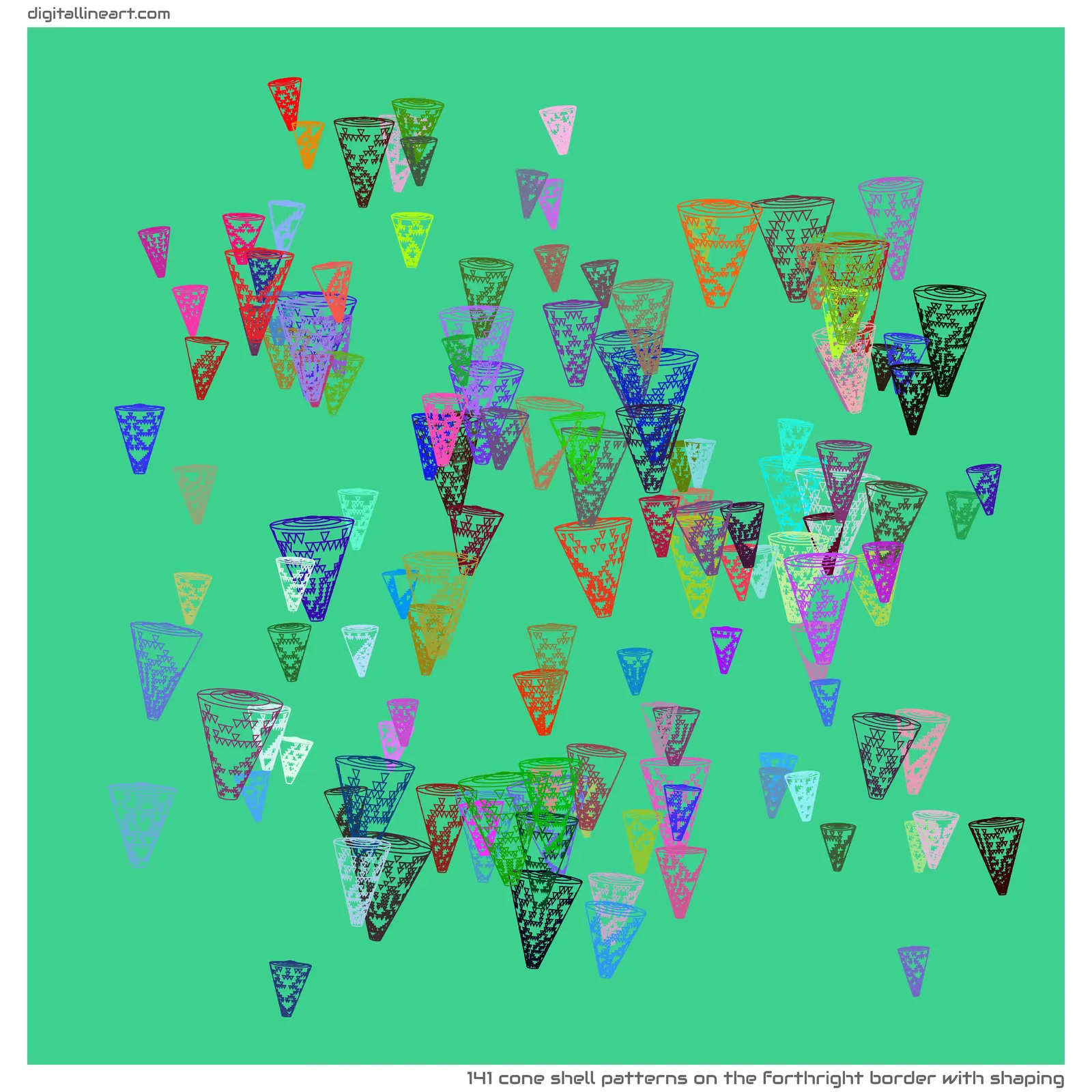 The Forthright Border with Shaping — 141 cone shell patterns