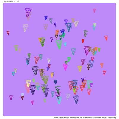 Elated Blaze unto the Wavering — 100 cone shell patterns