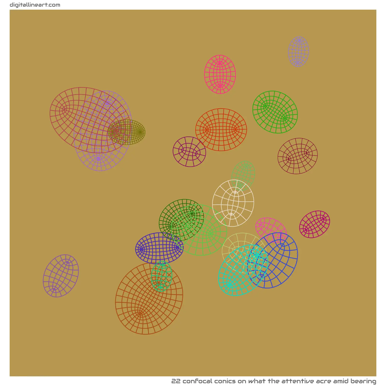 What the Attentive Acre amid Bearing — 22 confocal conics