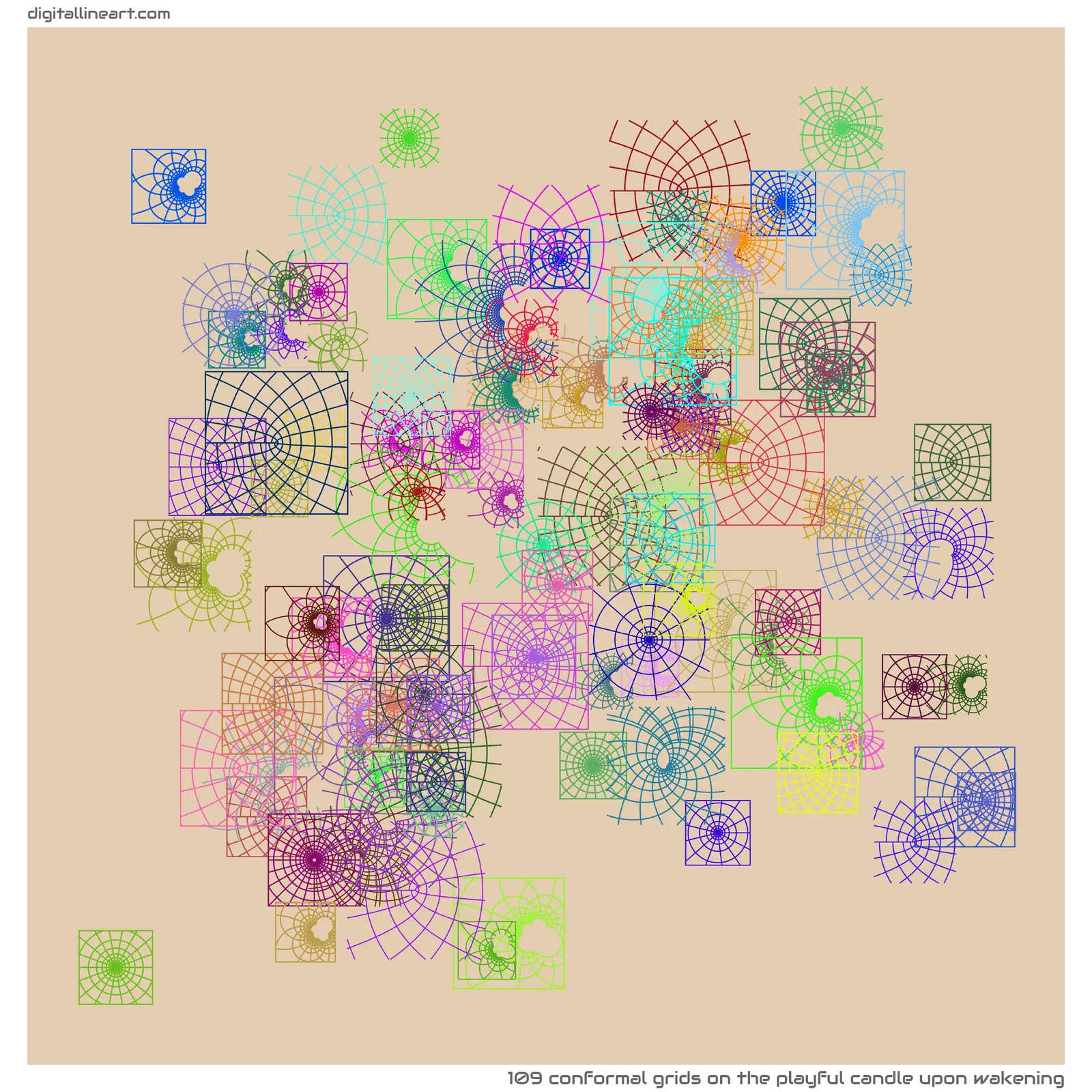 The Playful Candle upon Wakening — 109 conformal grids