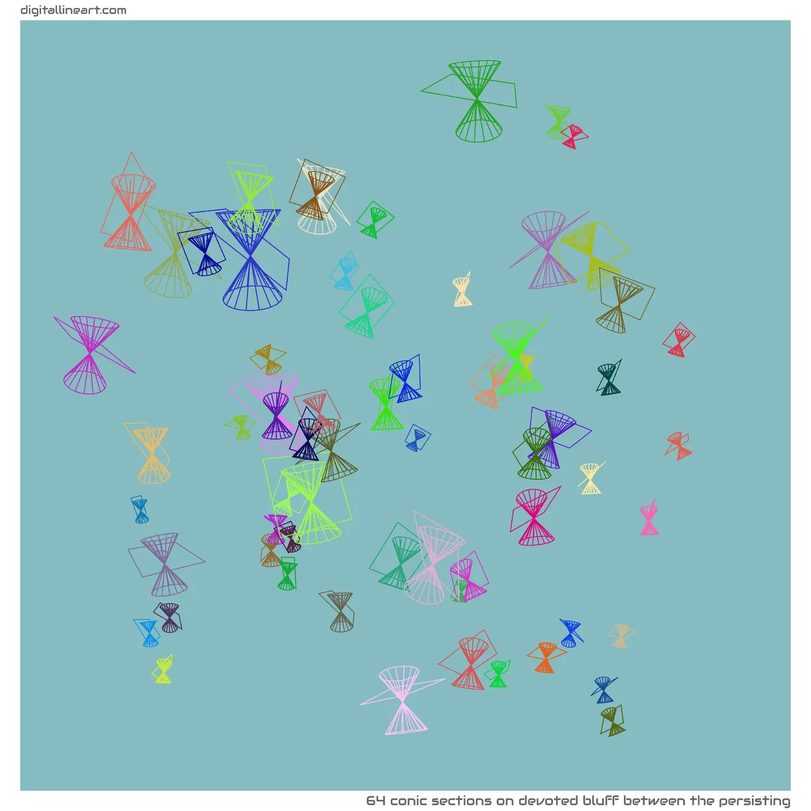 Devoted Bluff between the Persisting — 64 conic sections