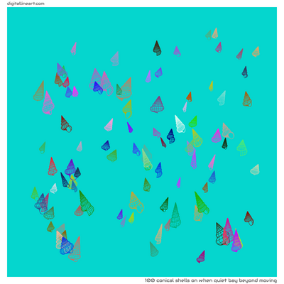 When Quiet Bay beyond Moving — 100 conical shells