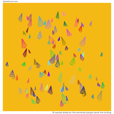 The Centered Canyon Since the Circling — 91 conical shells