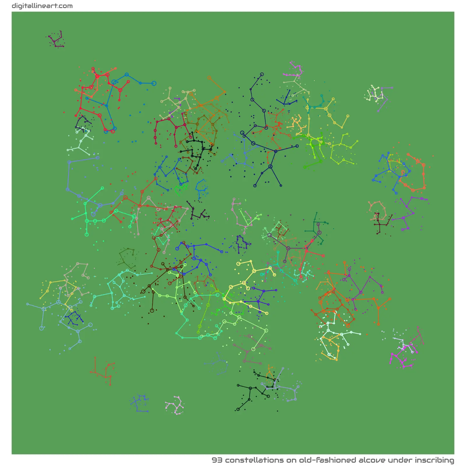 Old-fashioned Alcove under Inscribing — 93 constellations