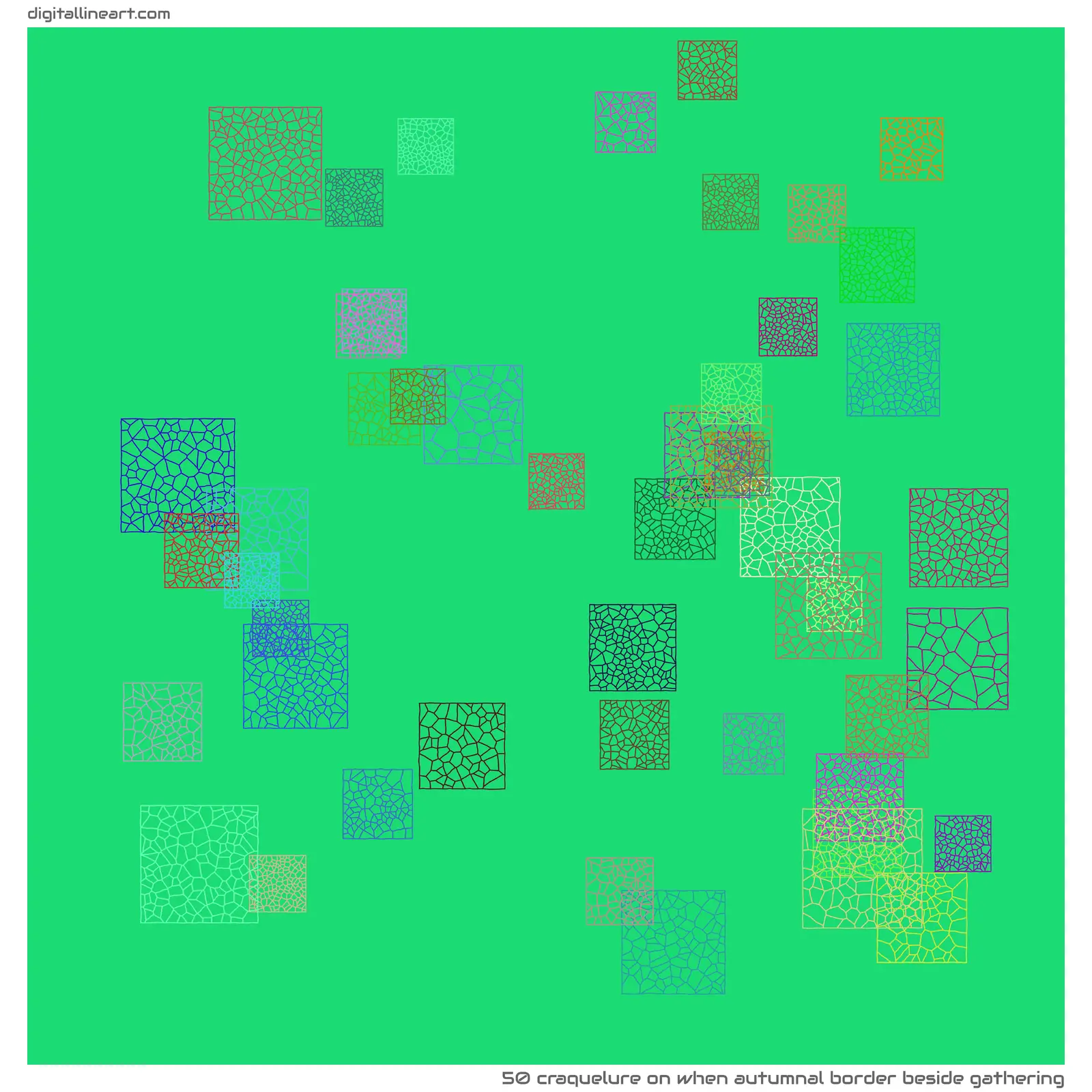 When Autumnal Border beside Gathering — Craquelure, 50 elements