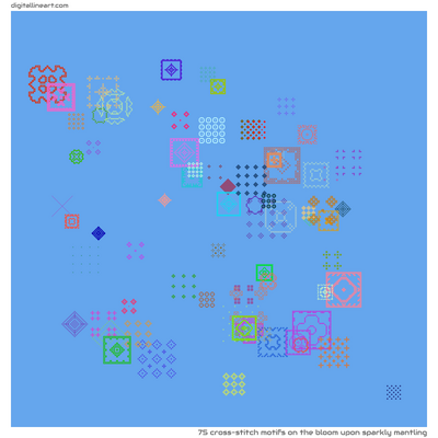The Bloom upon Sparkly Mantling — 75 cross-stitch motifs
