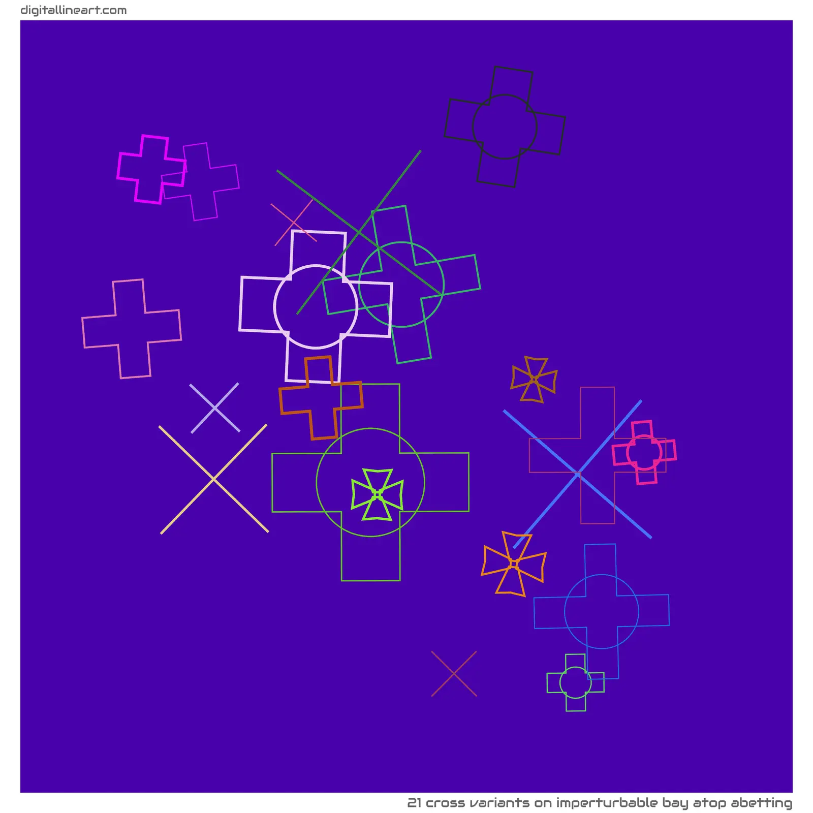 Imperturbable Bay atop Abetting — 21 cross variants