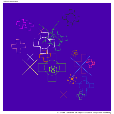 Imperturbable Bay atop Abetting — 21 cross variants