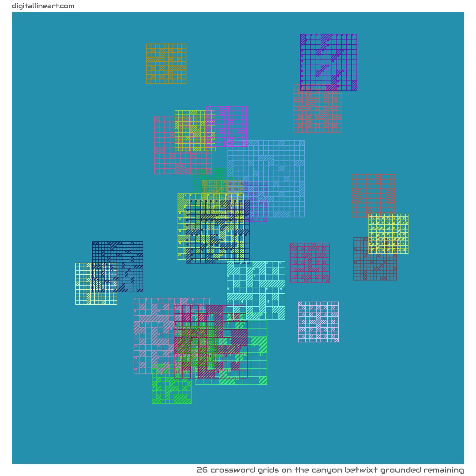 The Canyon betwixt Grounded Remaining — 26 crossword grids