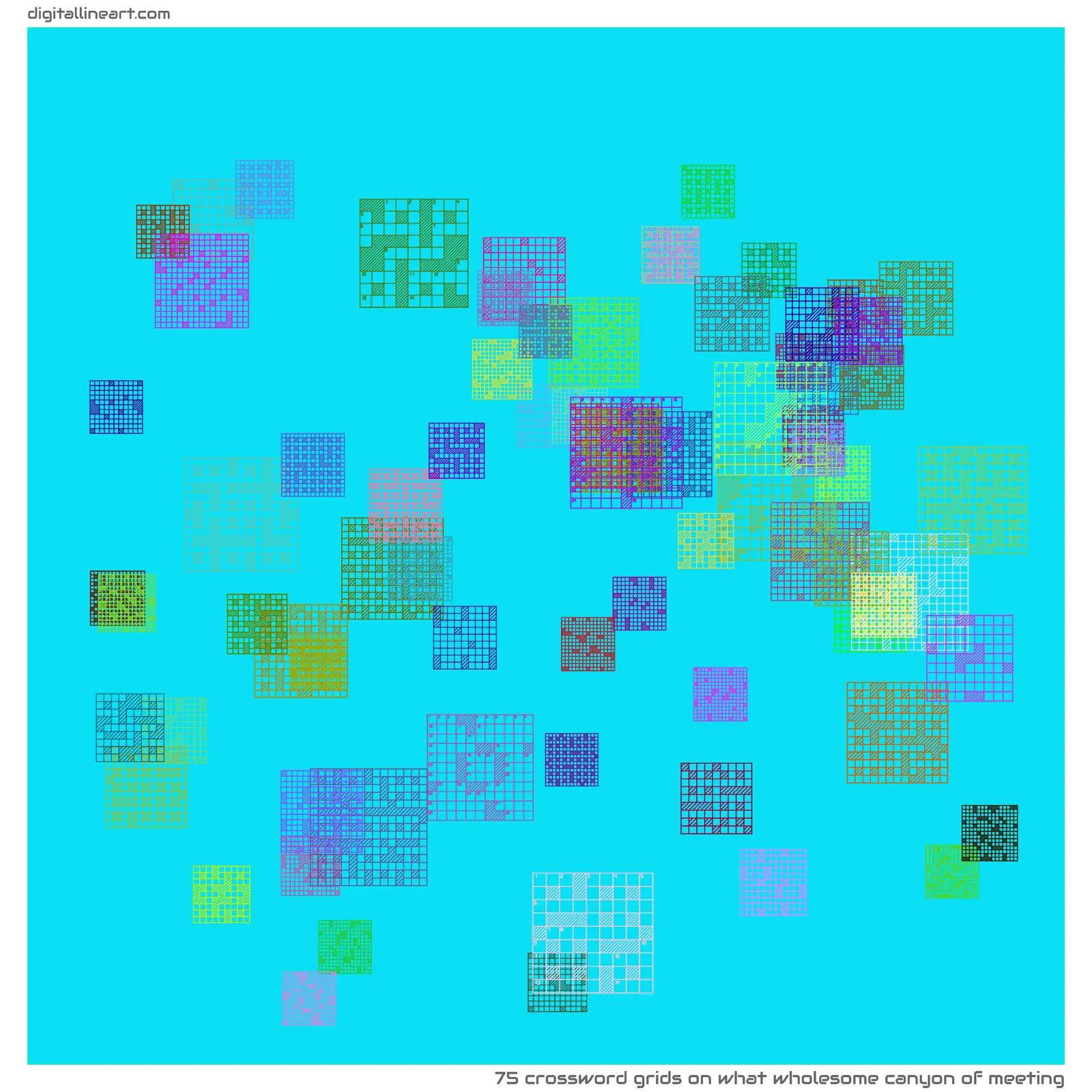 What Wholesome Canyon of Meeting — 75 crossword grids