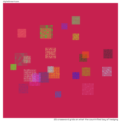 What the Countrified Bay of Hedging — 25 crossword grids