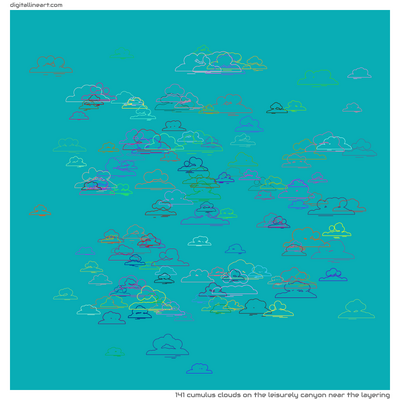 The Leisurely Canyon near the Layering — 141 cumulus clouds