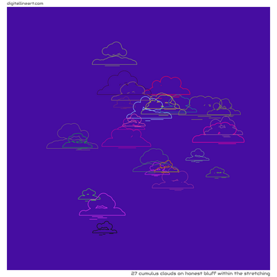 Honest Bluff within the Stretching — 27 cumulus clouds