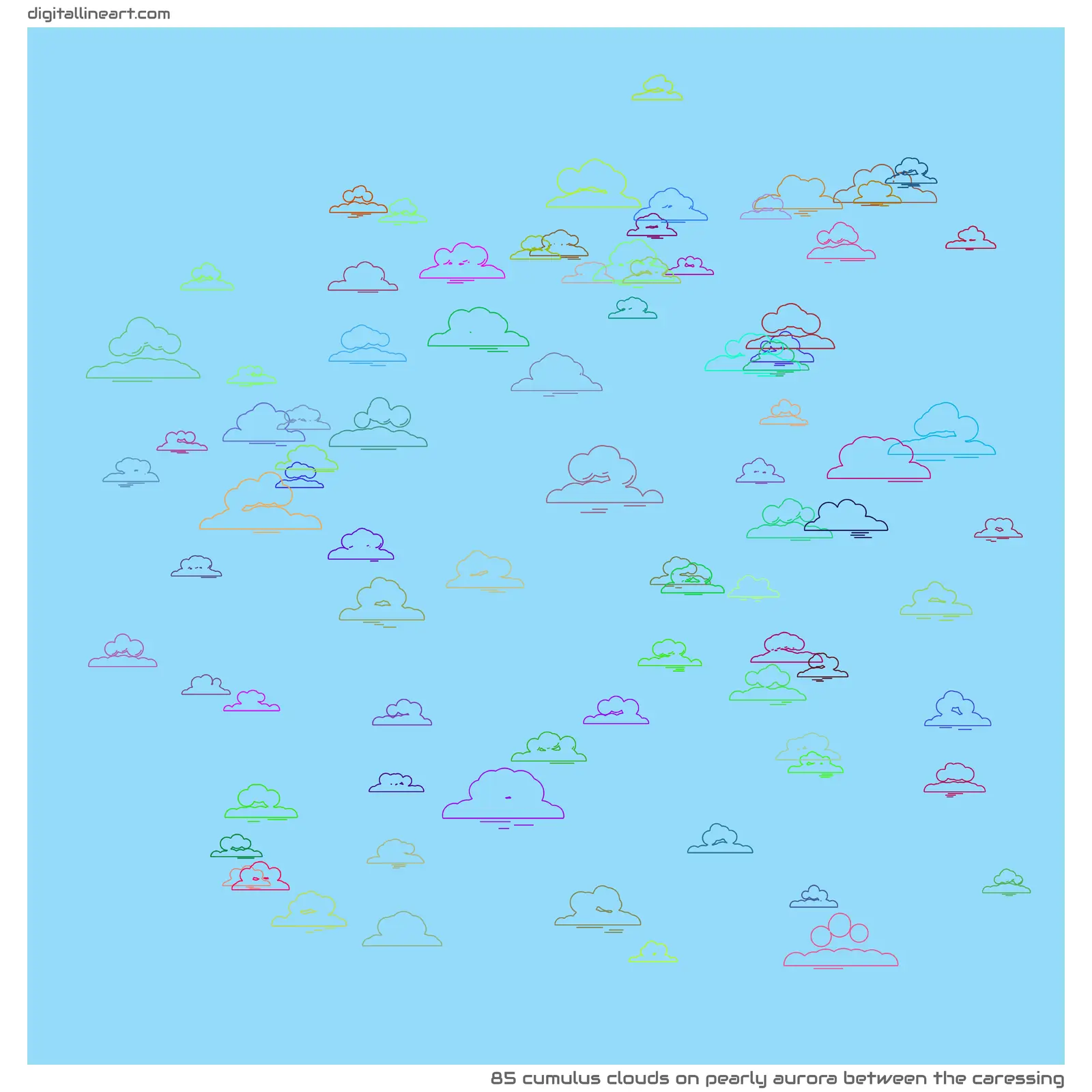 Pearly Aurora between the Caressing — 85 cumulus clouds
