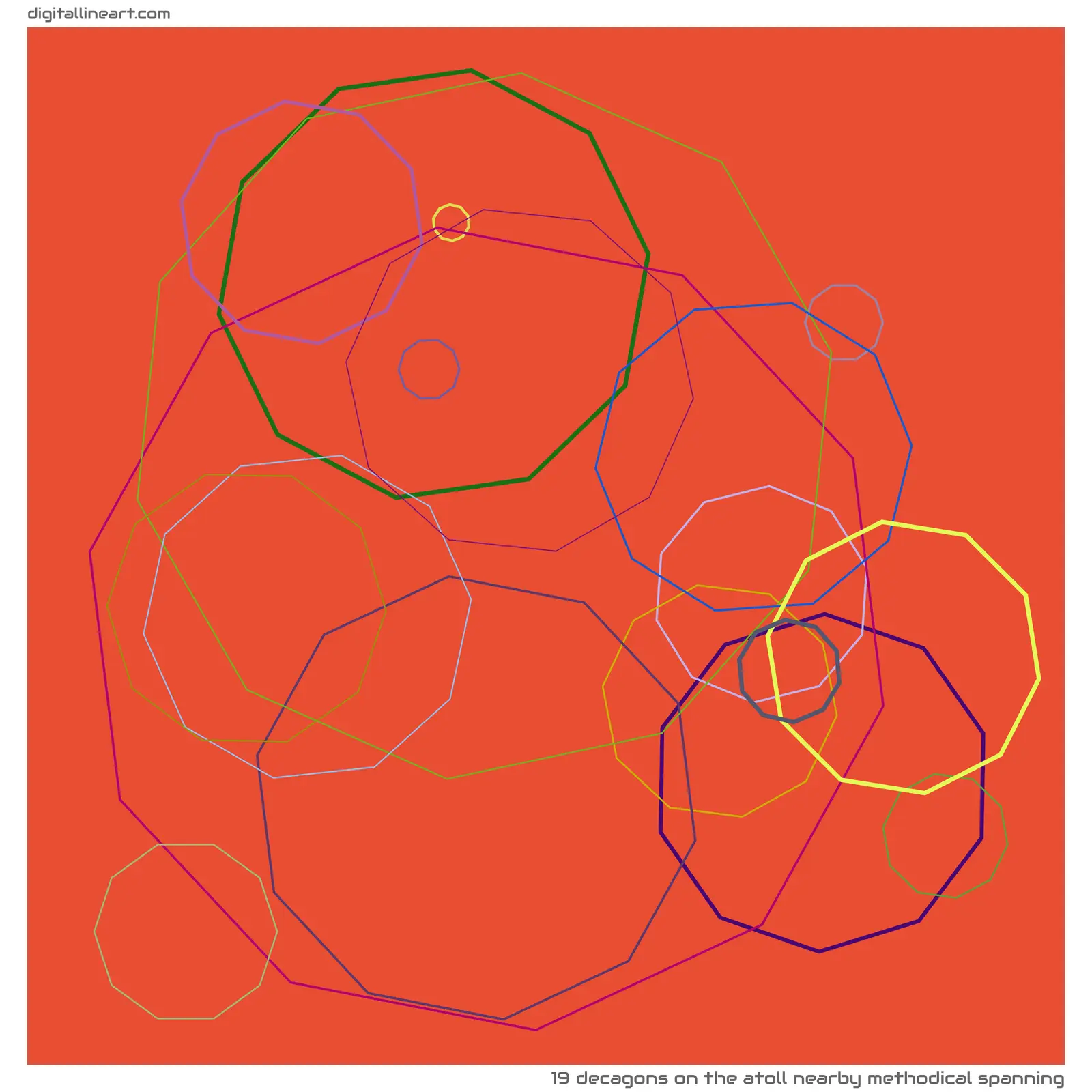 The Atoll nearby Methodical Spanning — 19 decagons