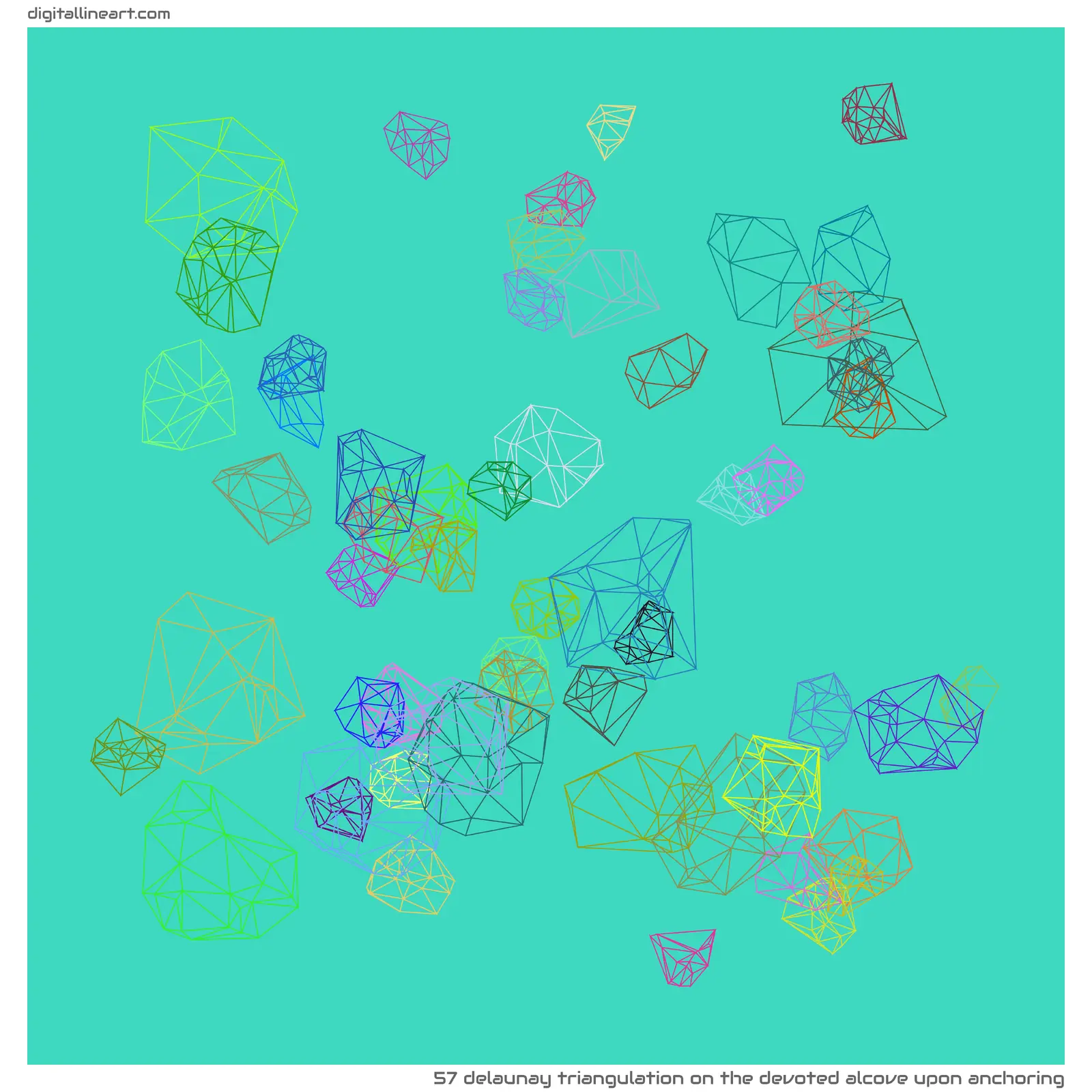 The Devoted Alcove upon Anchoring — Delaunay Triangulation, 57 elements