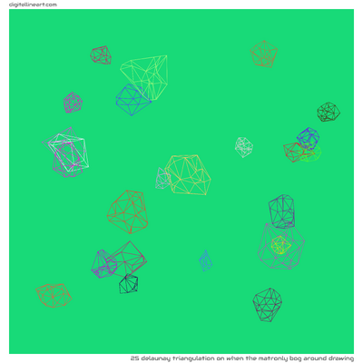 When the Matronly Bog Around Drawing — Delaunay Triangulation, 25 elements