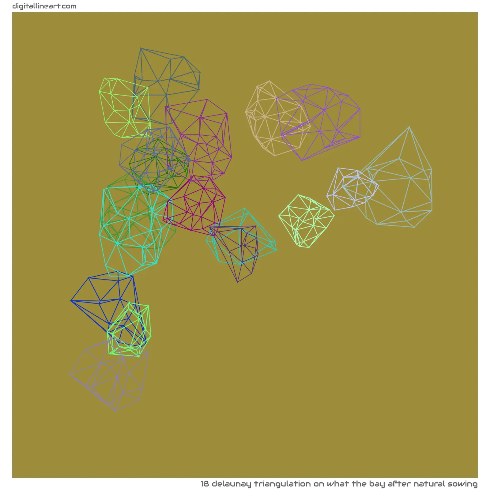 What the Bay after Natural Sowing — Delaunay Triangulation, 18 elements