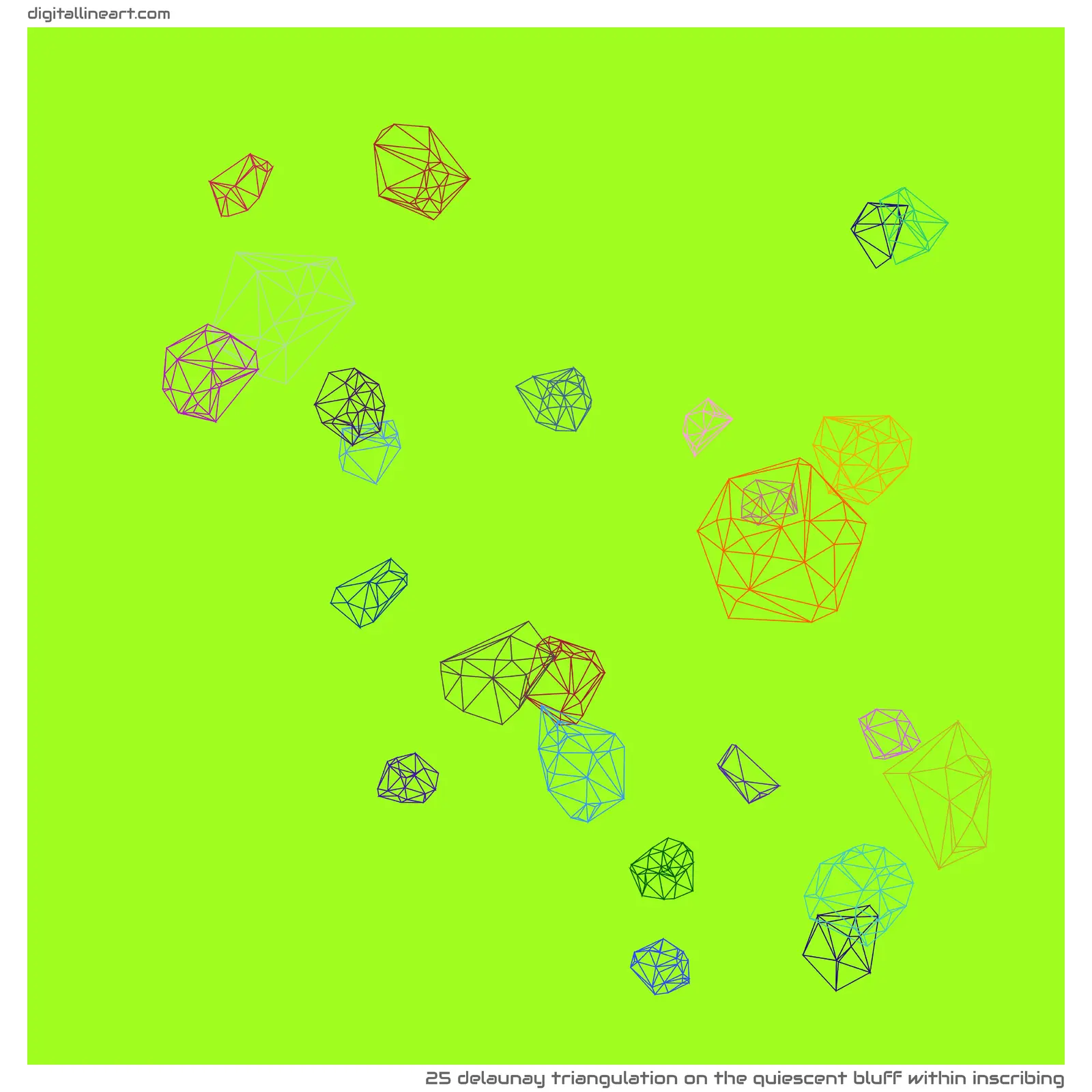 The Quiescent Bluff within Inscribing — Delaunay Triangulation, 25 elements