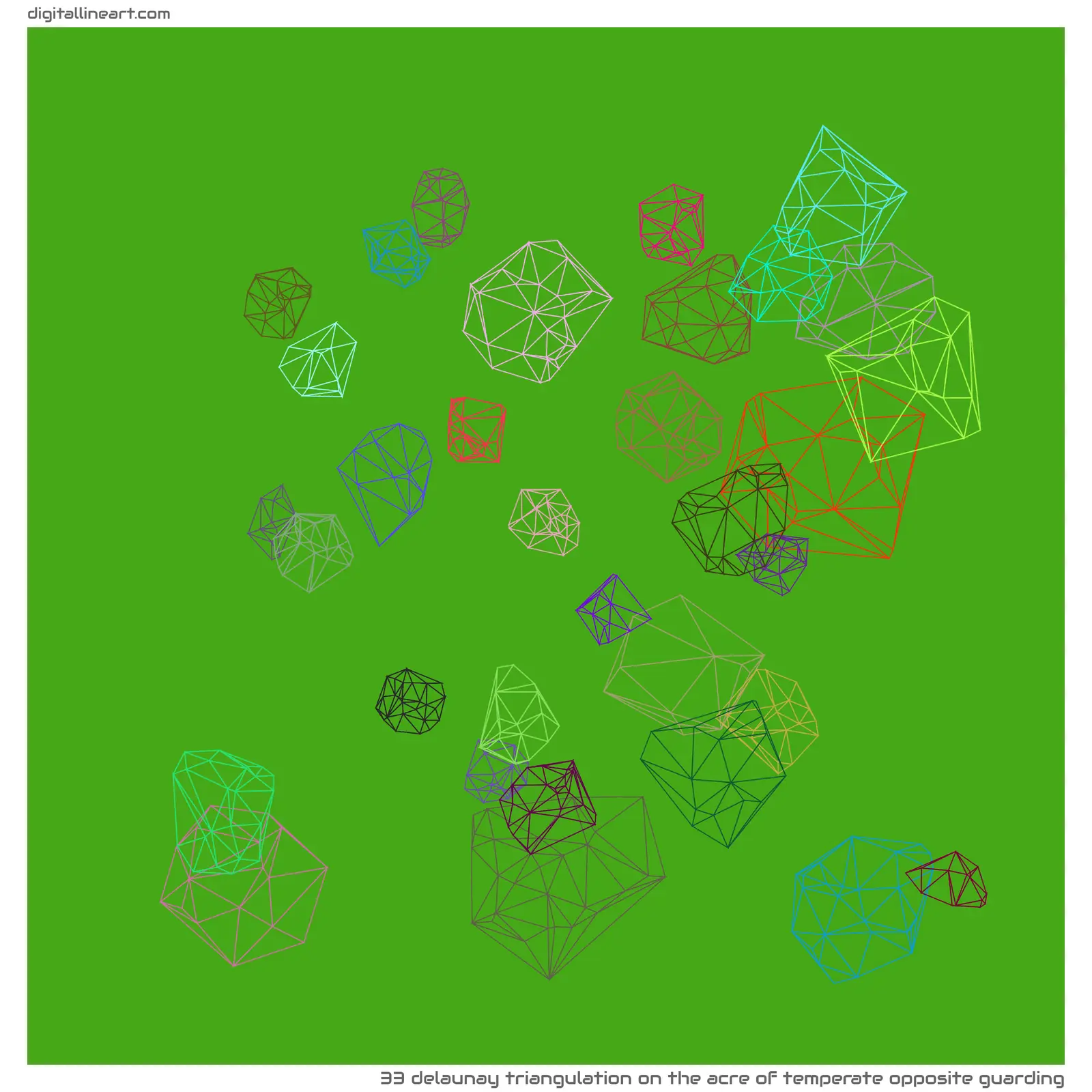 The Acre of Temperate opposite Guarding — Delaunay Triangulation, 33 elements