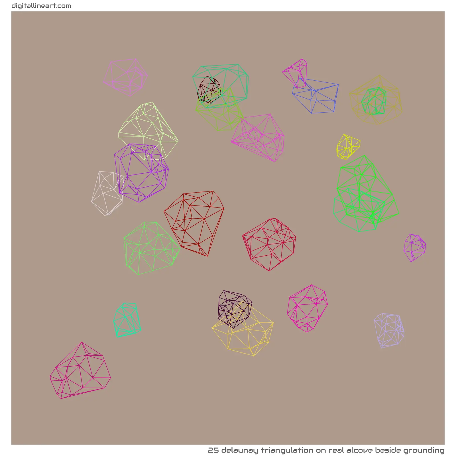 Real Alcove beside Grounding — Delaunay Triangulation, 25 elements
