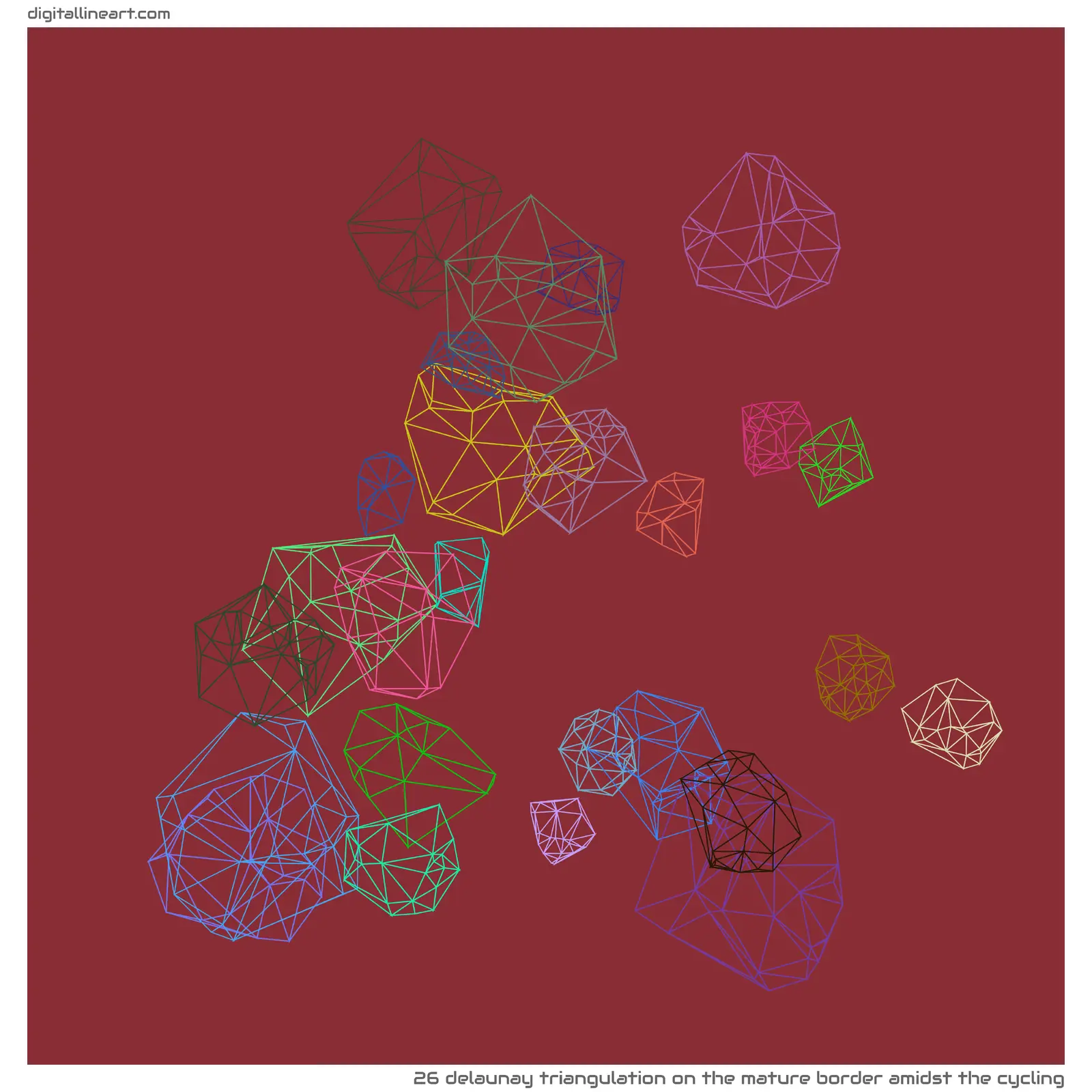 The Mature Border amidst the Cycling — Delaunay Triangulation, 26 elements