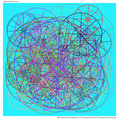 88 Dharma Wheel in The Woven Bluff across Entwining