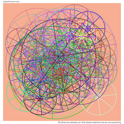 79 Dharma Wheel in The Bloom behind Aerial Coruscating