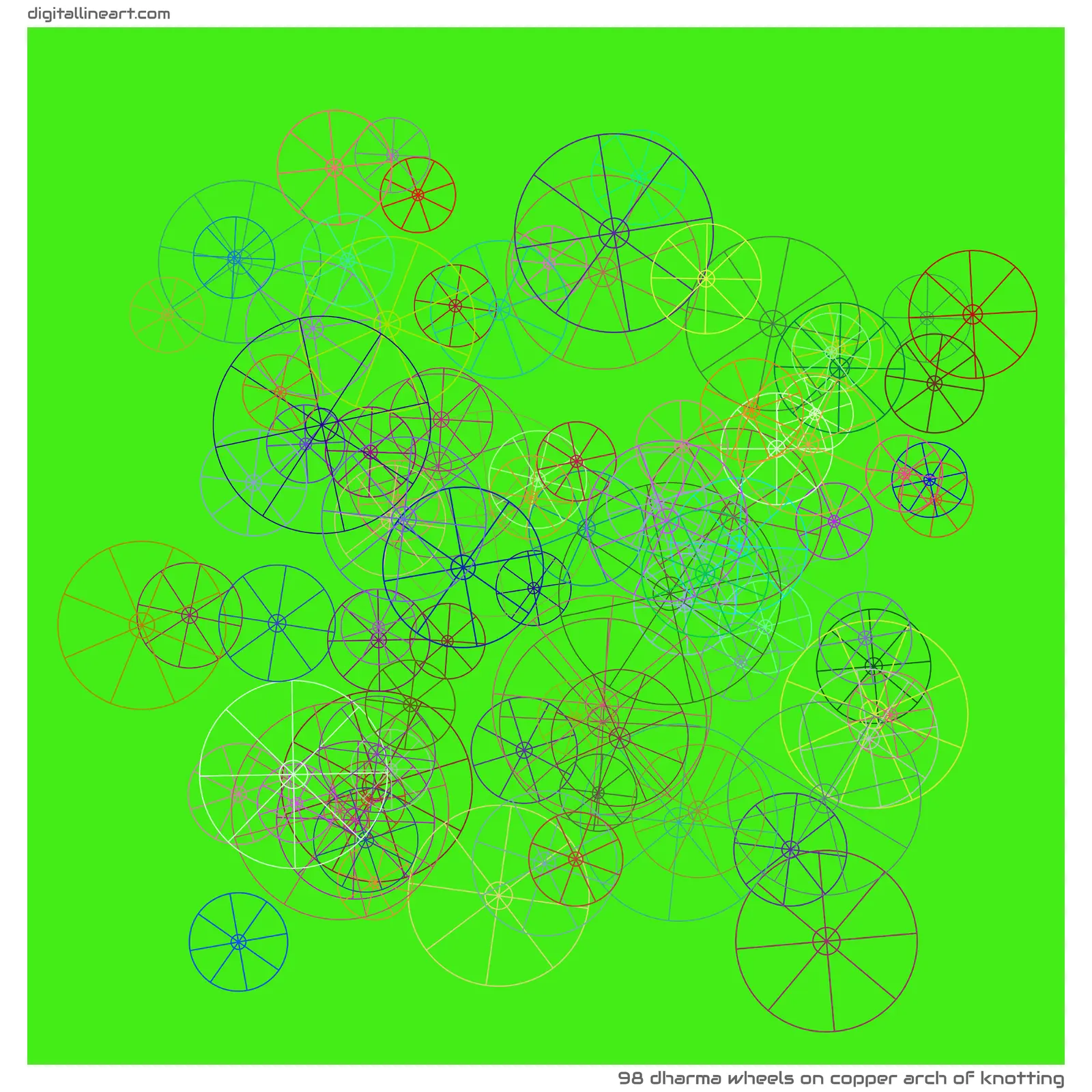 Copper Arch of Knotting — 98 dharma wheels