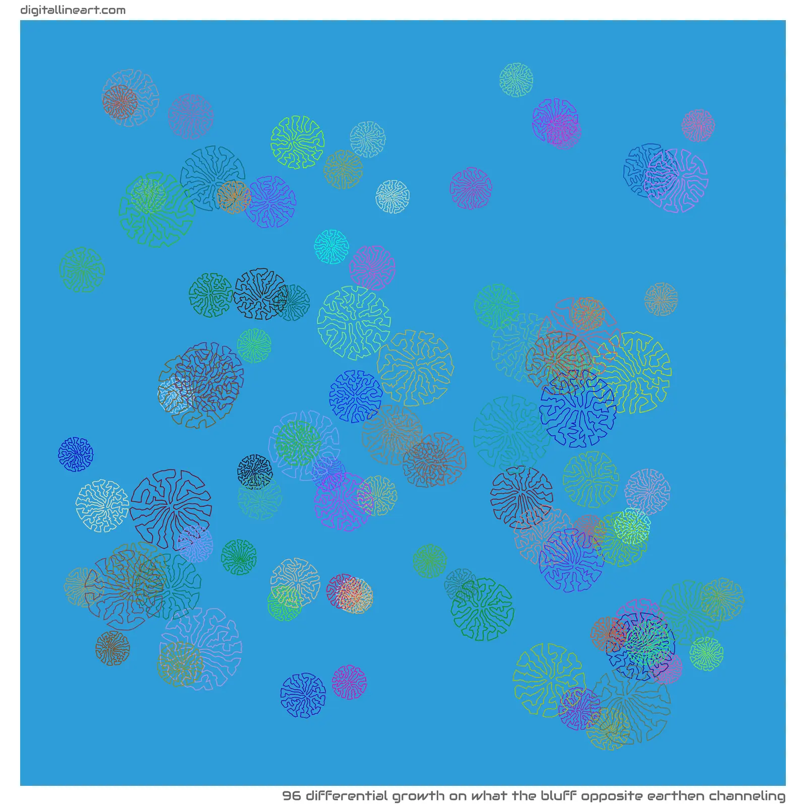 What the Bluff opposite Earthen Channeling — Differential Growth, 96 elements