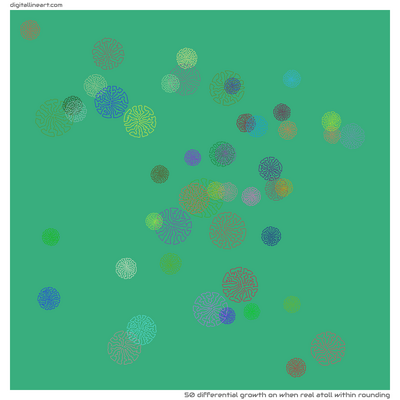 When Real Atoll within Rounding — Differential Growth, 50 elements