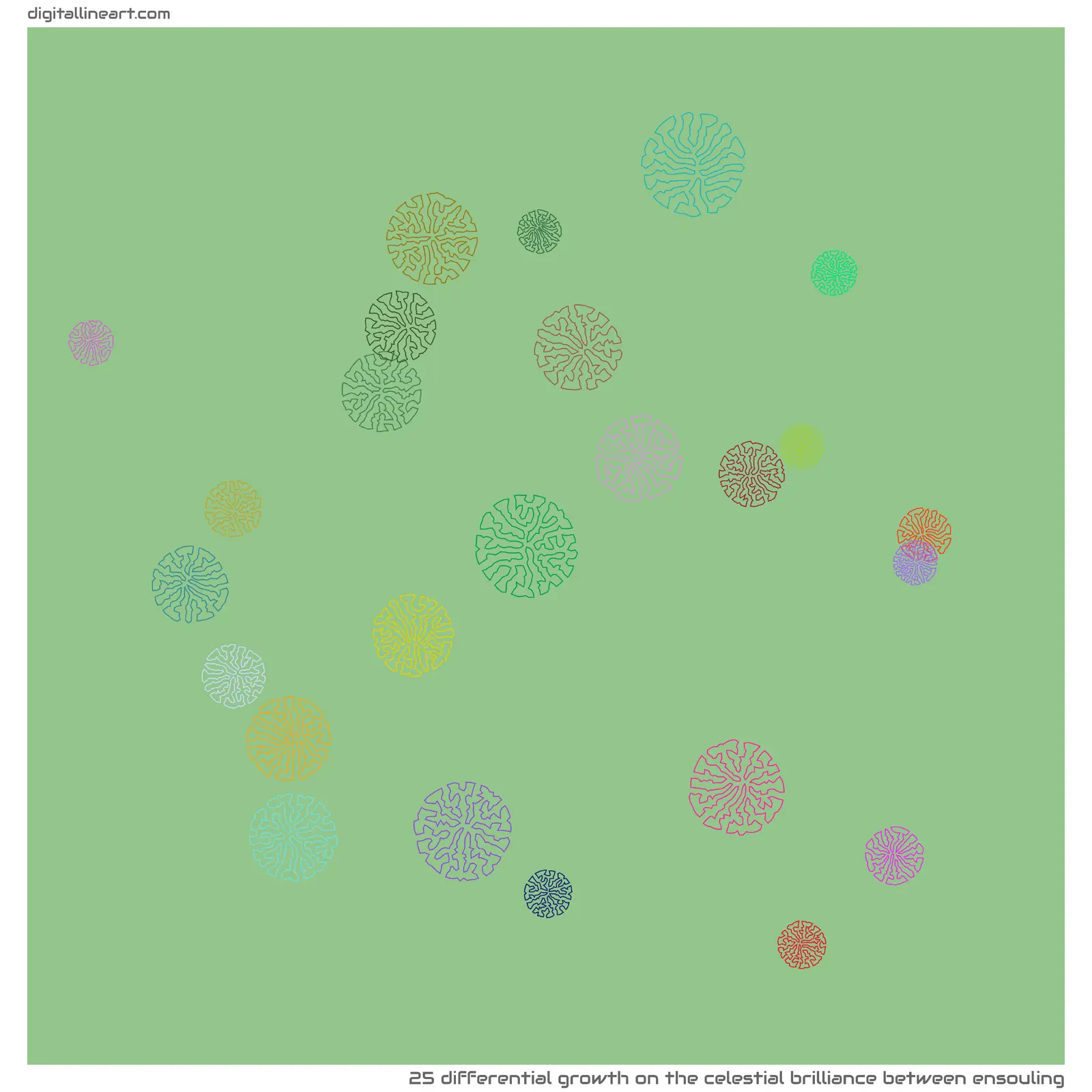 The Celestial Brilliance between Ensouling — Differential Growth, 25 elements